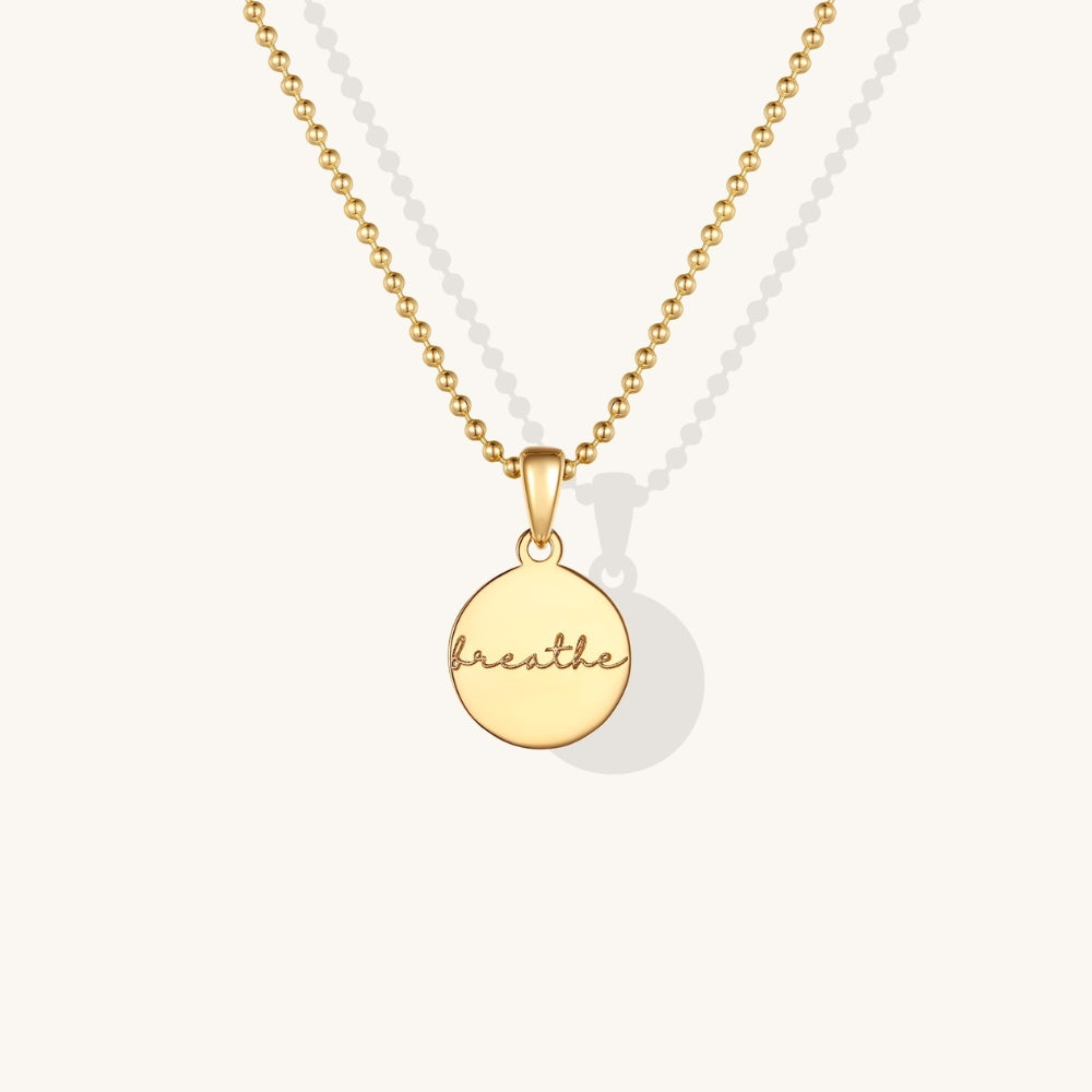 Pause and Breathe  Necklace - Mantra Brand Talisman Jewelry