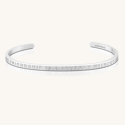 A True Friendship Is A Journey Without An End - Whisper Hidden Message Inspirational Mantra Bracelet - MantraBand