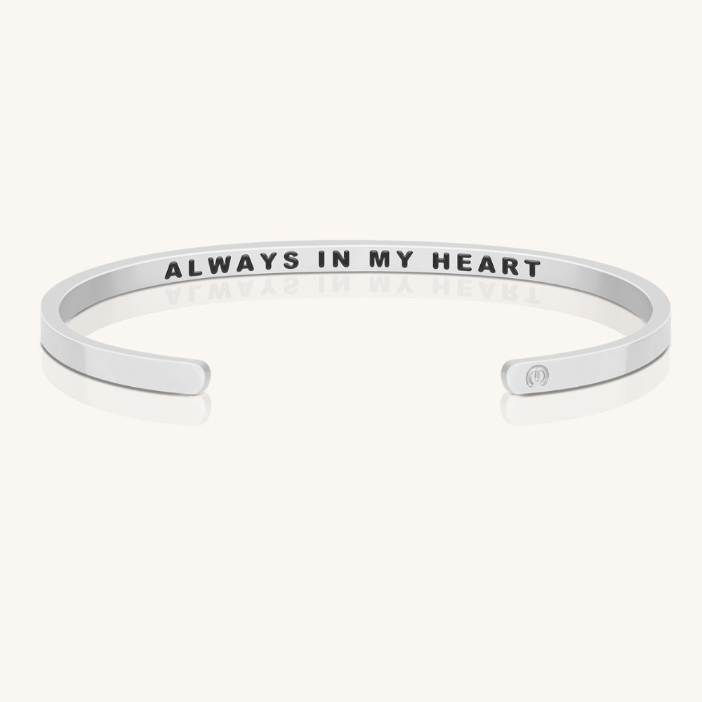 Always in My Heart within Silver Mantra Bracelet by Mantraband