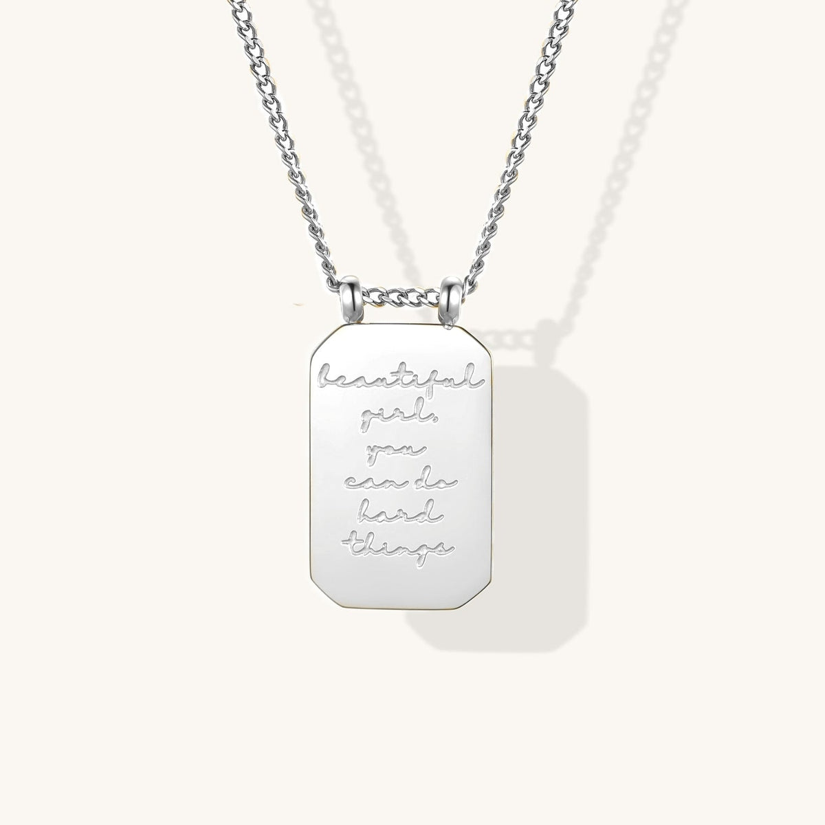 Beautiful Girl, You Can Do Hard Things Necklace Note to Self