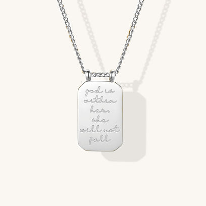 God Is Within Her She Will Not Fall - note to self mantra personal message dainty pendant necklace - Mantra by MantraBand