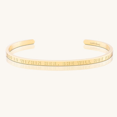 God Is Within Her She Will Not Fall - Whisper Hidden Message Inspirational Mantra Bracelet - MantraBand