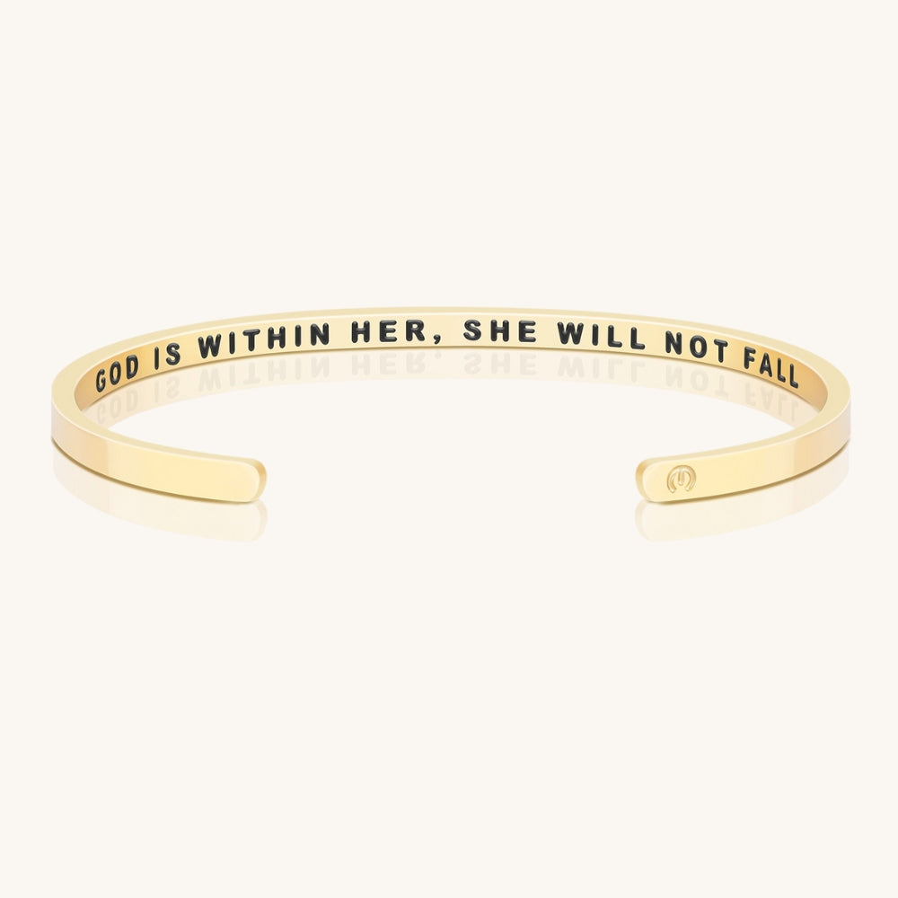 God Is Within Her She Will Not Fall within Bracelet Mantra by MantraBand