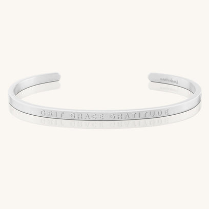 Grit Grace Gratitude - Whisper Hidden Message Inspirational Mantra Bracelet - MantraBand