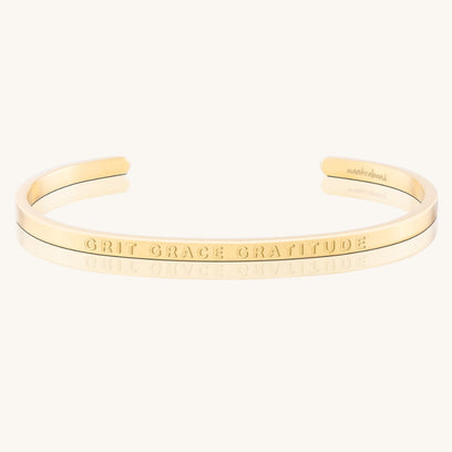 Grit Grace Gratitude - Whisper Hidden Message Inspirational Mantra Bracelet - MantraBand