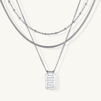 Kind Heart, Fierce Mind, Brave Spirit - Layered Necklace