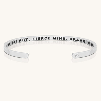Kind Heart Fierce Mind Brave Spirit - Within Hidden Message Inspirational Mantra Bracelet - MantraBand
