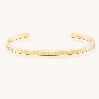 Kind Heart Fierce Mind Brave Spirit - Whisper Hidden Message Inspirational Mantra Bracelet - MantraBand