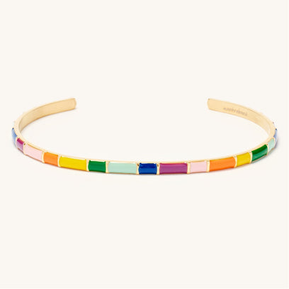 Color Block Rainbow Cuff Bracelet - Mantra Brand Jewelry