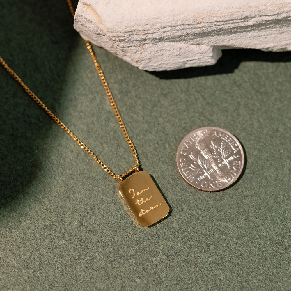 Grit Grace Gratitude - note to self mantra personal message dainty pendant necklace - Mantra by MantraBand