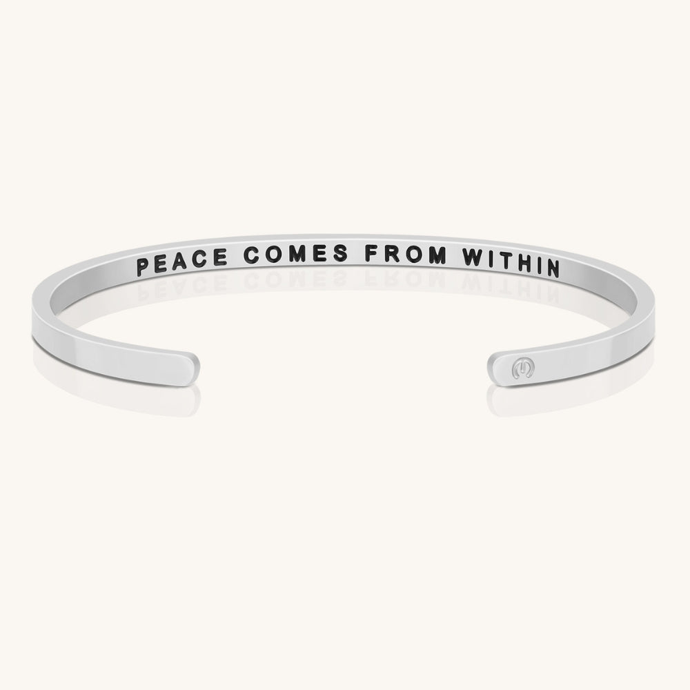 Mantraband Peace Comes from Within Bracelet Silver