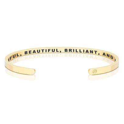 Powerful Beautiful Brilliant And Brave - Within Hidden Message Inspirational Mantra Bracelet - MantraBand