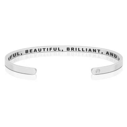 Powerful Beautiful Brilliant And Brave - Within Hidden Message Inspirational Mantra Bracelet - MantraBand