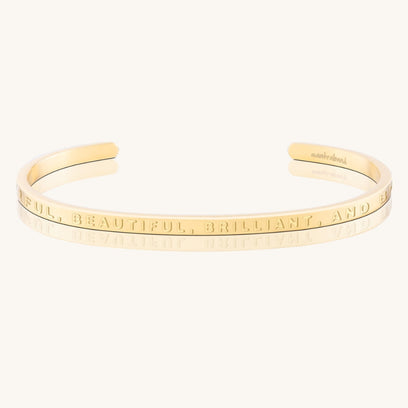 Powerful Beautiful Brilliant And Brave - Whisper Hidden Message Inspirational Mantra Bracelet - MantraBand