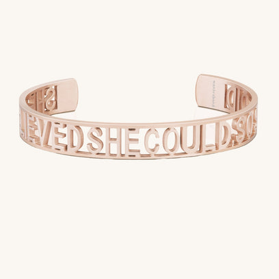She Believed She Could So She Did - Cut Out Adjustable Cuff Bracelet - MantraBand