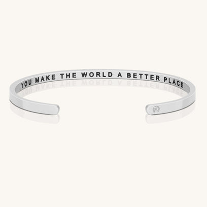 You Make The World A Better Place - Within Hidden Message Inspirational Mantra Bracelet - MantraBand