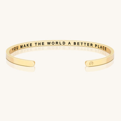 You Make The World A Better Place - Within Hidden Message Inspirational Mantra Bracelet - MantraBand