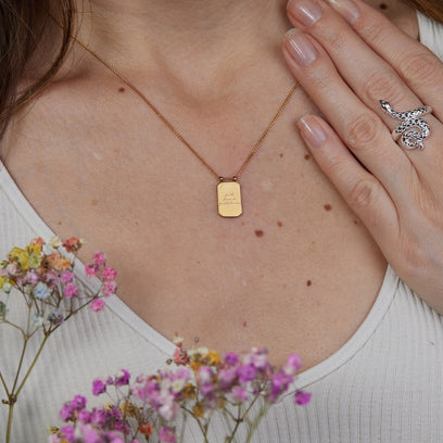 Grit Grace Gratitude - note to self mantra personal message dainty pendant necklace - Mantra by MantraBand