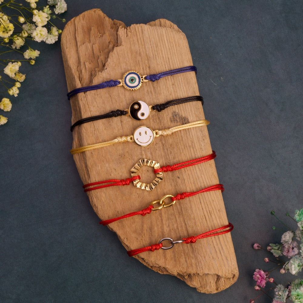 Evil Eye - Supported And Protected - charm string thread bracelet