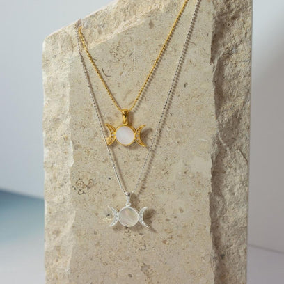 Goddess Triple Moon  Necklace - I Am Divine - Mantra Brand Talisman Jewelry