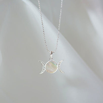 Goddess Triple Moon  Necklace - I Am Divine - Mantra Brand Talisman Jewelry