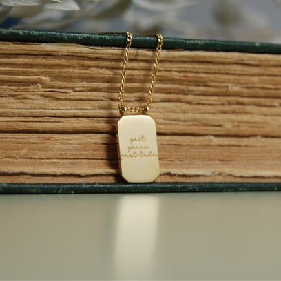 Grit Grace Gratitude - note to self mantra personal message dainty pendant necklace - Mantra by MantraBand