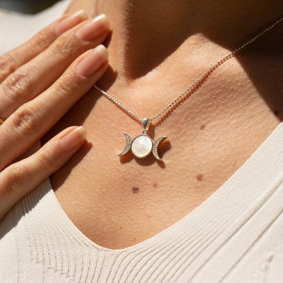 Goddess Triple Moon  Necklace - I Am Divine - Mantra Brand Talisman Jewelry