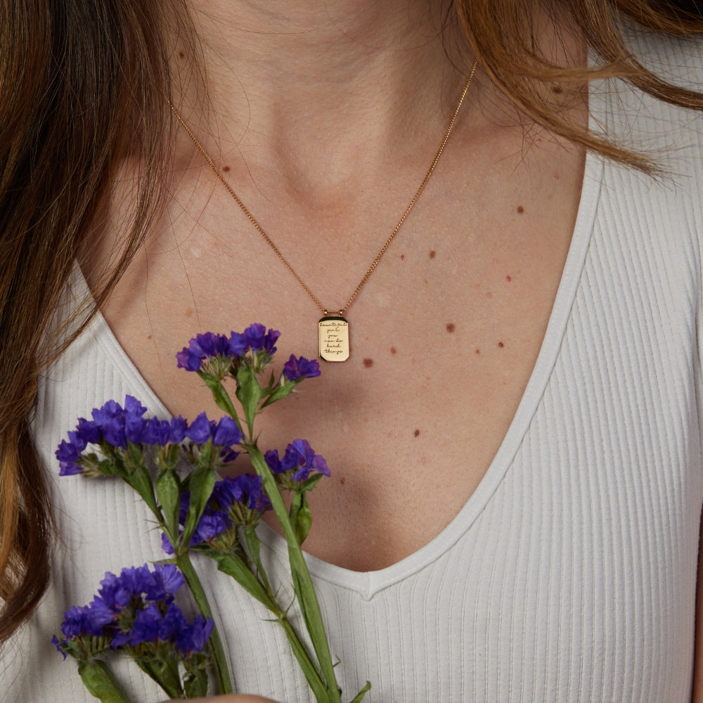 Beautiful Girl You Can Do Hard Things - note to self mantra personal message dainty pendant necklace - Mantra by MantraBand