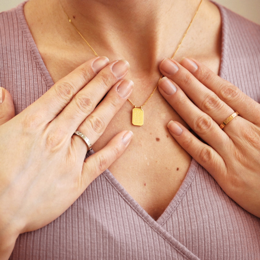 Beautiful Girl You Can Do Hard Things - note to self mantra personal message dainty pendant necklace - Mantra by MantraBand