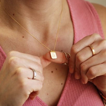 Beautiful Girl You Can Do Hard Things - note to self mantra personal message dainty pendant necklace - Mantra by MantraBand