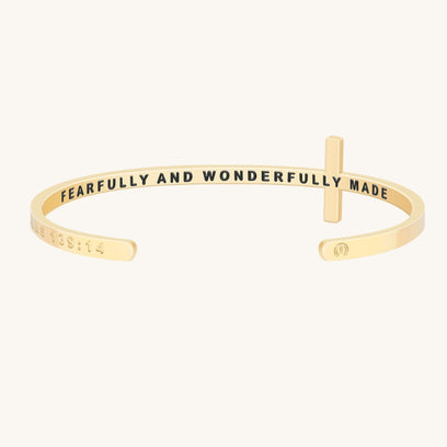 Cross Bracelet - Bible Verse Psalm 139:14 - Fearfully And Wonderfully Made - Mantra by MantraBand