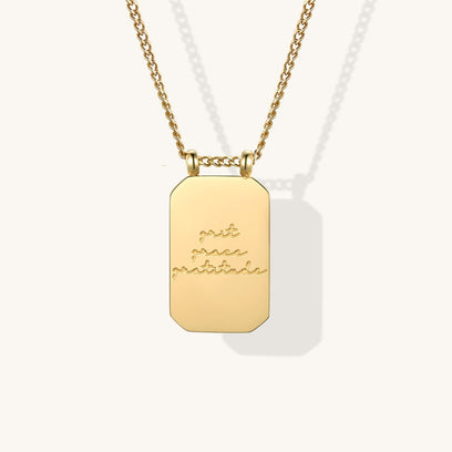 Grit Grace Gratitude - note to self mantra personal message dainty pendant necklace - Mantra by MantraBand