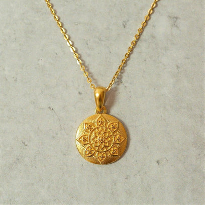 I Am Worthy - Mandala Affirmation Pendant - Mantra Brand Jewelry