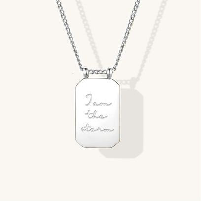 I Am The Storm - note to self mantra personal message dainty pendant necklace - Mantra by MantraBand