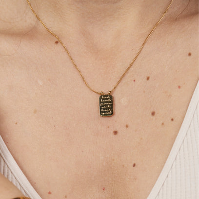 Kind Heart Fierce Mind Brave Spirit - note to self mantra personal message dainty pendant necklace - Mantra by MantraBand