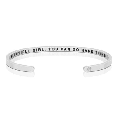 Beautiful Girl You Can Do Hard Things - Within Hidden Message Inspirational Mantra Bracelet - MantraBand
