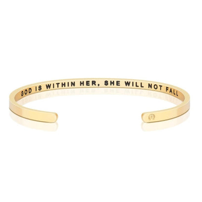 God Is Within Her, She Will Not Fall bracelet - MantraBand
