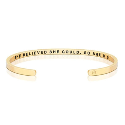 She Believed She Could So She Did - Within Hidden Message Inspirational Mantra Bracelet - MantraBand
