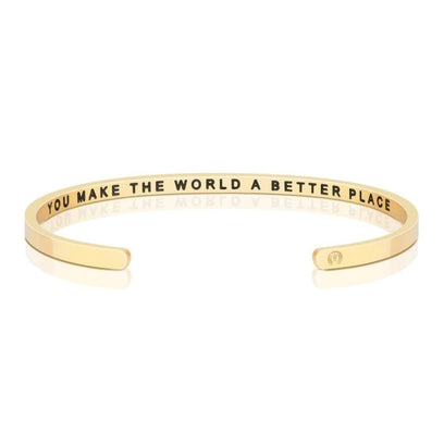 You Make The World A Better Place - Within Hidden Message Inspirational Mantra Bracelet - MantraBand