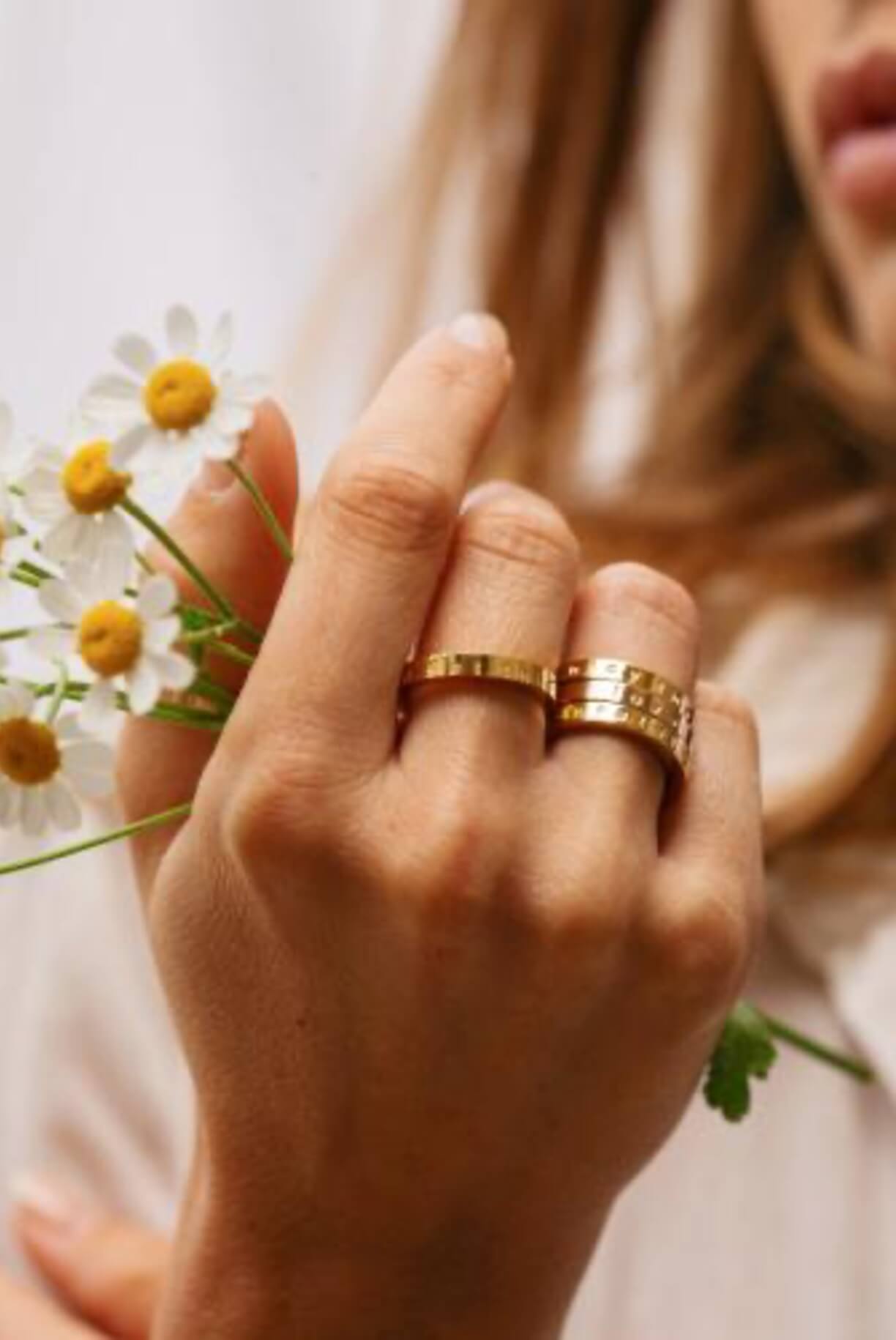 Bracelets on the girl's hand