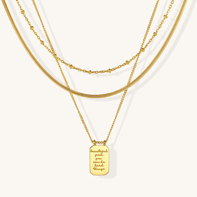 Beautiful Girl, You Can Do Hard Things - Layered Necklace