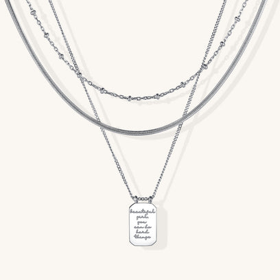 Beautiful Girl, You Can Do Hard Things - Layered Necklace
