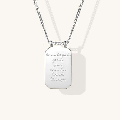 Beautiful Girl You Can Do Hard Things - note to self mantra personal message dainty pendant necklace - Mantra by MantraBand