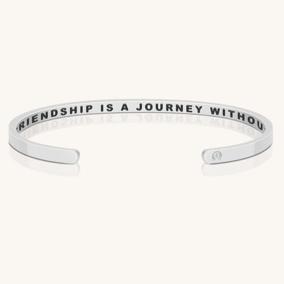 A True Friendship Is A Journey Without An End - Within Hidden Message Inspirational Mantra Bracelet - MantraBand