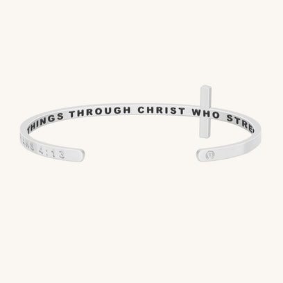 Cross Bracelet - Bible Verse Philippians 4:13 - I Can Do All Things Through Christ Who Strengthens Me - Mantra by MantraBand