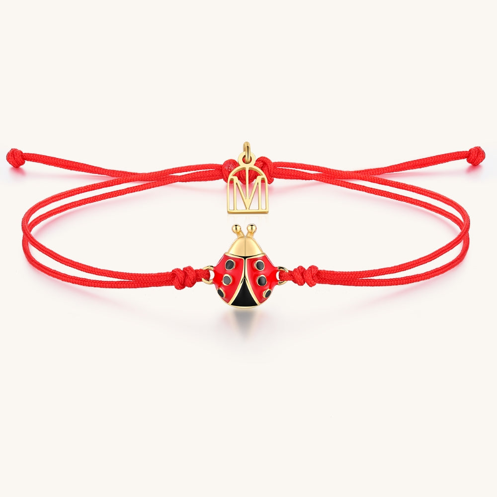 Ladybug Threading Card Ladybug Thread Bracelet – Lucky, Handmade & Adjustable – Mantra®