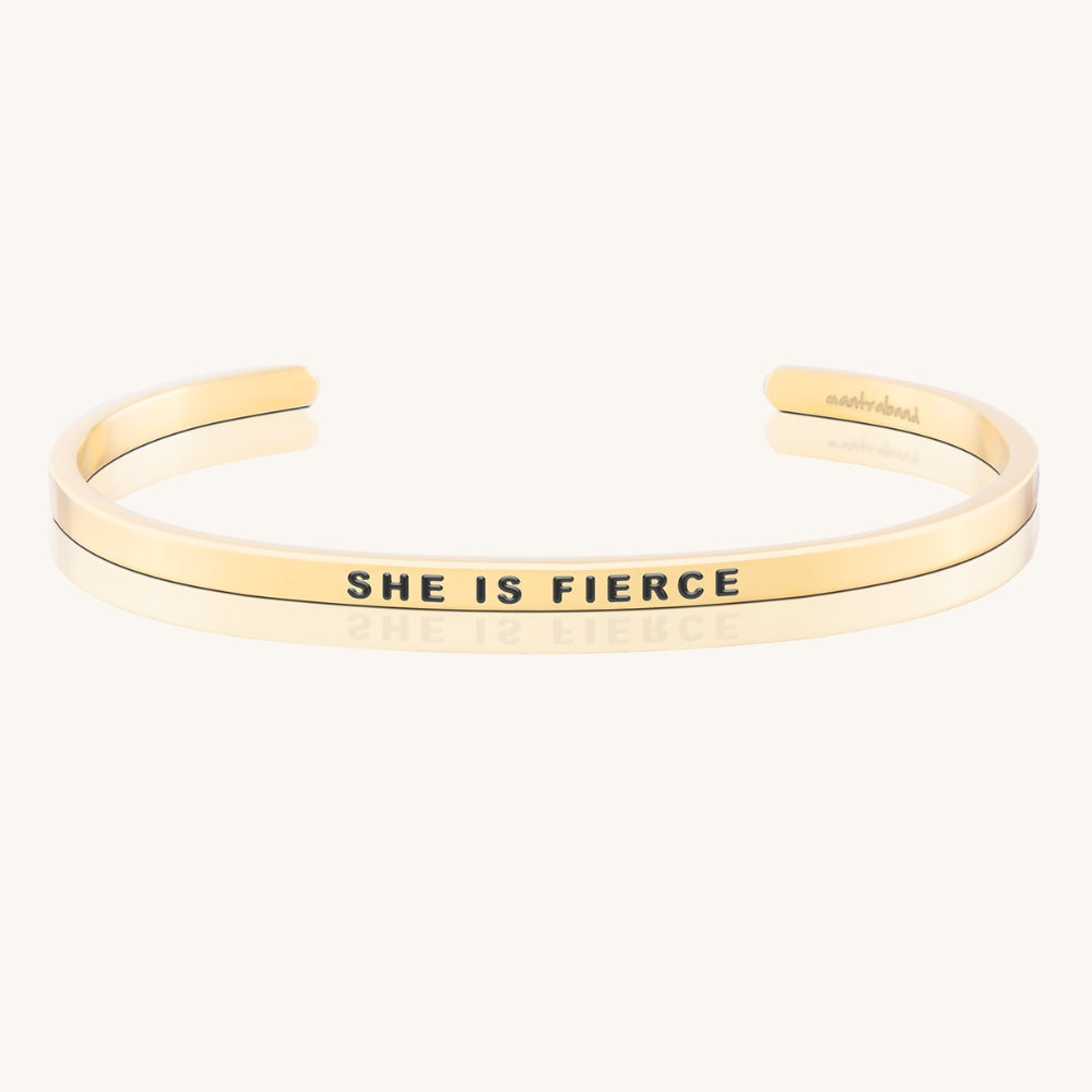 She Is Fierce Cuff – Bold Feminine Strength Bracelet Mantra® Jewelry