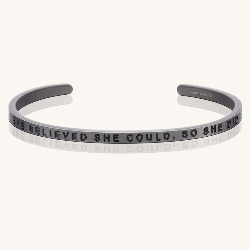 Mantraband She Believed She Could Bracelet Silver Women s