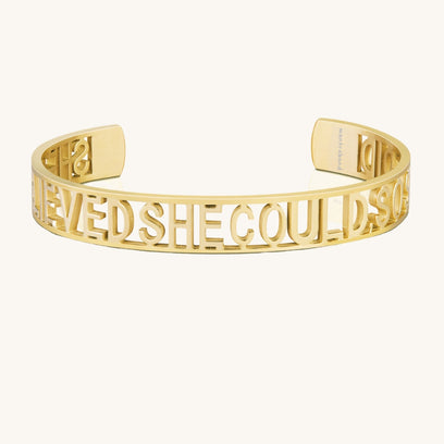 She Believed She Could So She Did - Cut Out Adjustable Cuff Bracelet - MantraBand