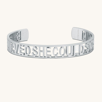 She Believed She Could So She Did - Cut Out Adjustable Cuff Bracelet - MantraBand